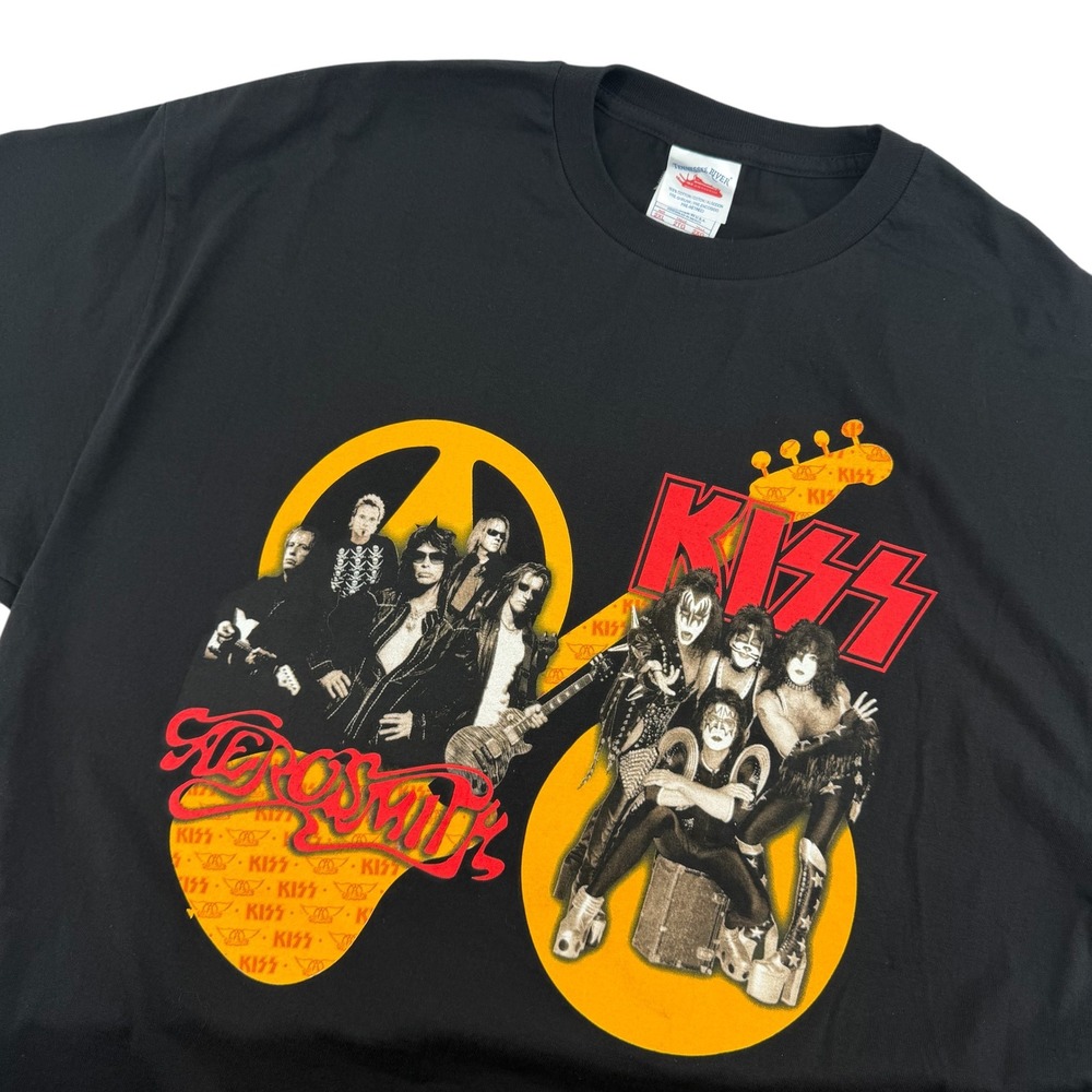 Vintage‎ KISS Aerosmith Rocksimus Maximus 2003 2004 Tour Band Tee Shirt 2XL